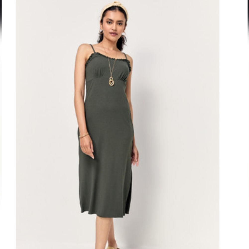 New OLIVE Green Midi Dress